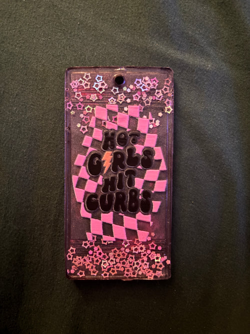 Hot Girls Hit Curbs Keychain
